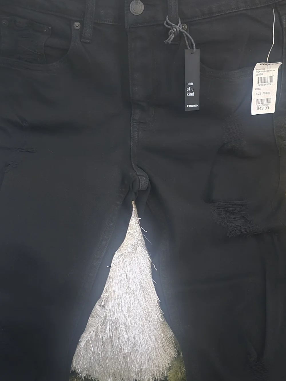 Men's Black Distressed Jeans -